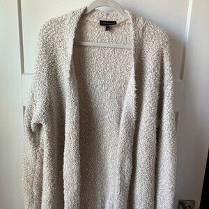 Lane Bryant Cream Open Front Plush Fuzzy Cardigan